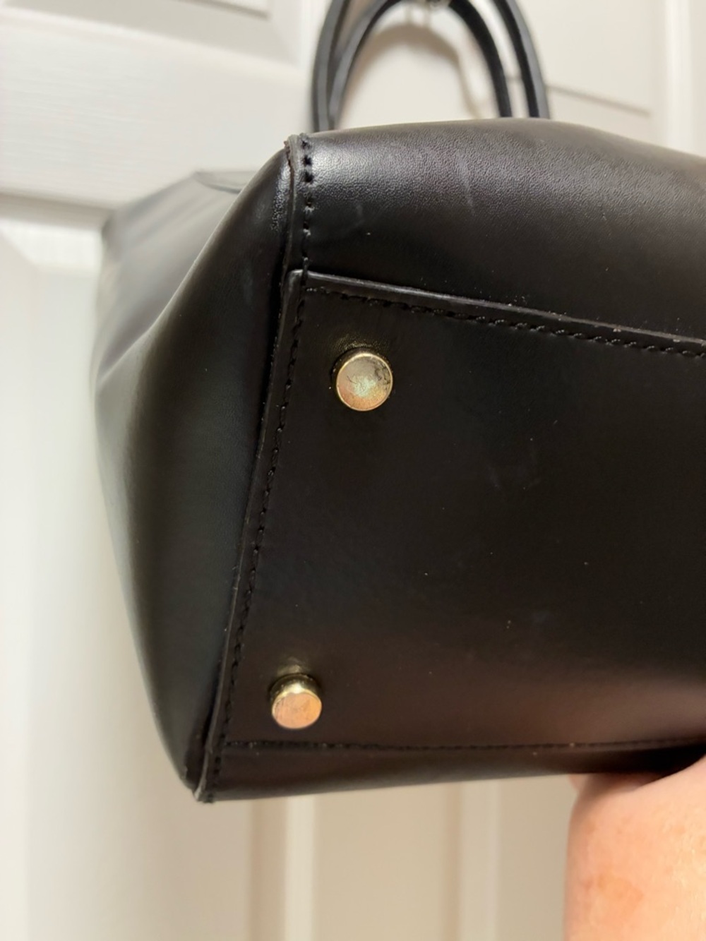 Kate Spade Extra Large Black Leather Tote/Shoulder Bag Pink Interior EUC! - Picture 10 of 15